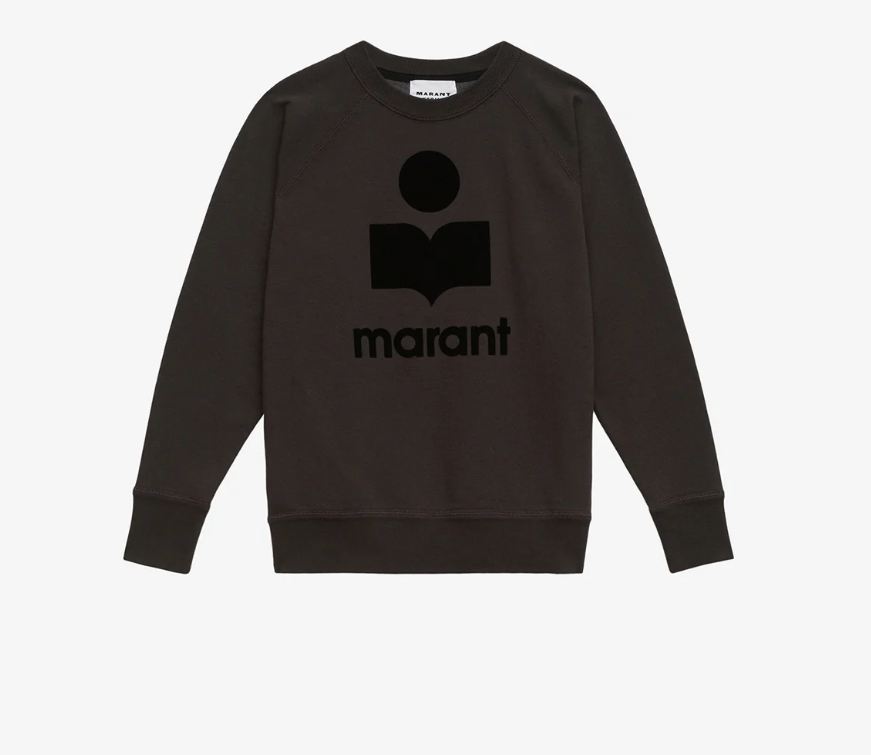 sudadera millyny de algodón con logotipo negro lavado